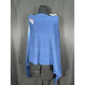 Denver Broncos Knitted Littlearth NFL One Size Dip Dye Poncho, Blues and White